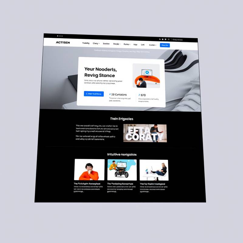 Capture d'écran d'un site web moderne avec une navigation intuitive et un design responsive